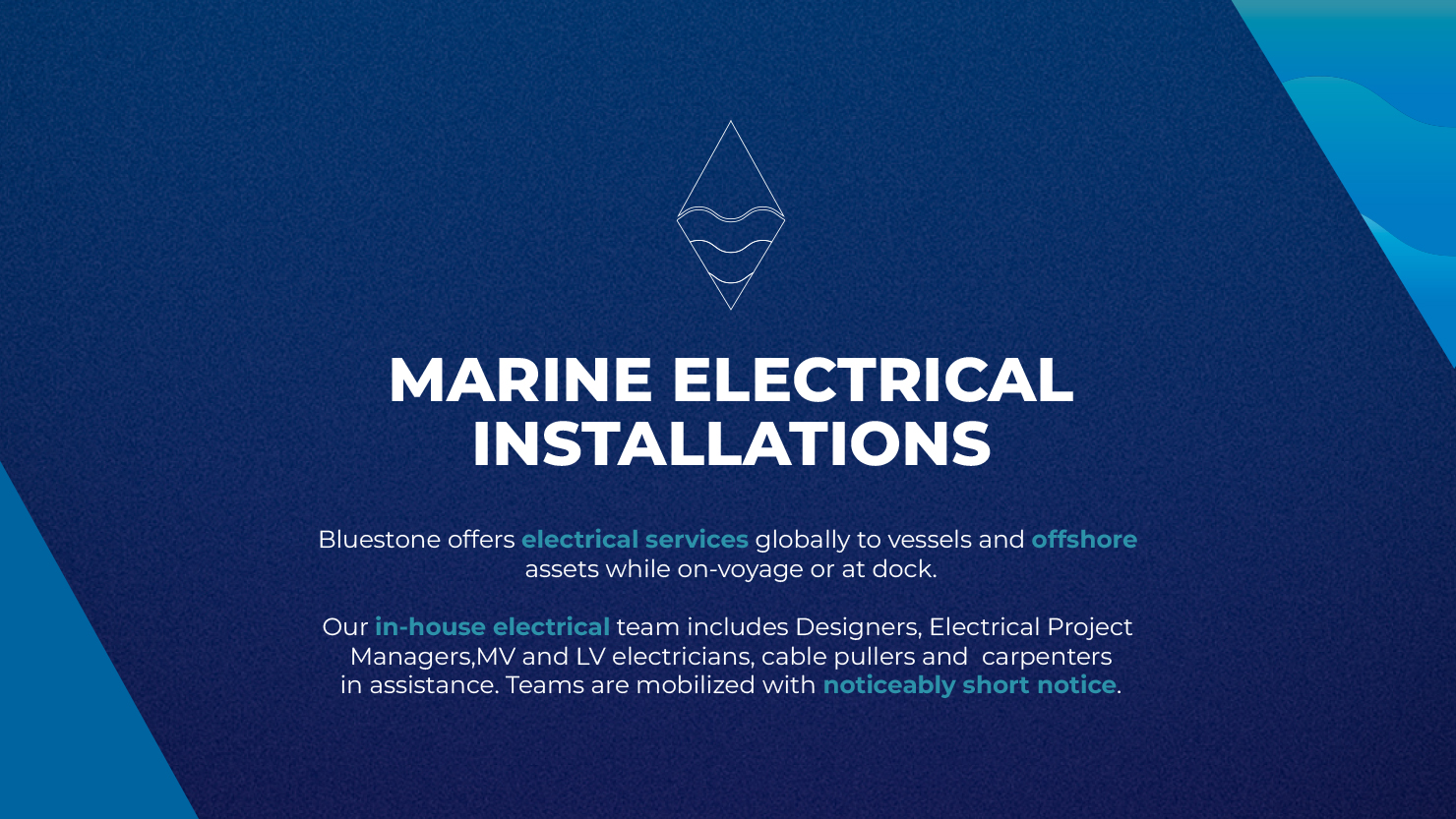 Marine electrical installation